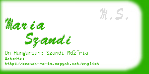 maria szandi business card